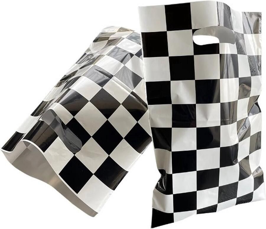 Finnacle 10 Stuks Uitdeelzakjes voor Traktatie Cadeautjes en Snoepzakjes Geblokte Vlag Kinderfeestje : Perfect voor Uitdelen Trakteren en Verwennen!