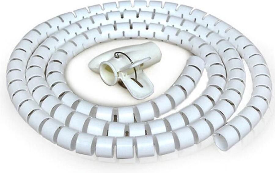 Finnacle Ontdek de ultieme oplossing voor kabelchaos met Spiraalslang Kabelslang Kabels opbergen Wit 2M 10MM Kabelgeleider Met rijgtool