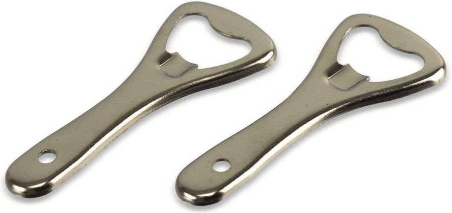 Finnacle Flesopener Opener Bierfles openen Staal 9 cm 2 stuks Bottle opener Churchkey Church key