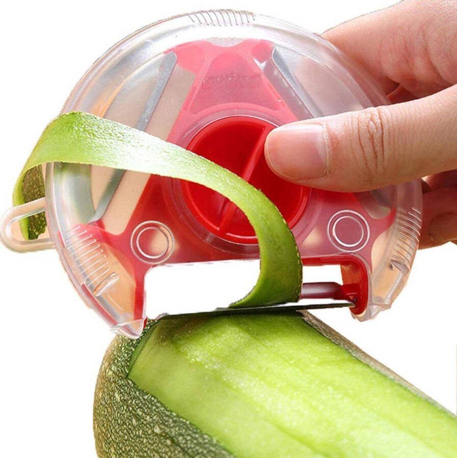 Finnacle Groentesnijder 3 in 1 Schiller Groenteschiller Fruitschiller Aardappelschiller Keuken Aardappelsnijder Schilmes Schilmesje Aardappelschilmesje Dunschiller Aardappel Tomaat RVS Fruit Groente Rood