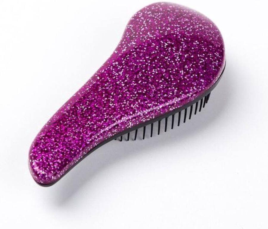 Finnacle Paarse Anti-klit Haarborstel Compacte Hairbrush Borstel tegen klitten Handige Haarborstel
