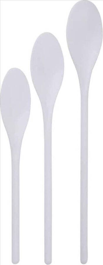 Finnacle Pollepels Pollepel Lepel set 3 stuks 3 verschillende lengtes 3 lange lepels Wit Kunststof 25 30 35CM