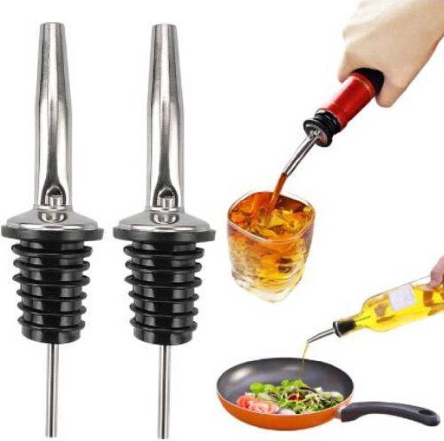 Finnacle Premium RVS Schenktuit 2 stuks Ideaal voor Wijn Flessen Cocktails en Olijfolie