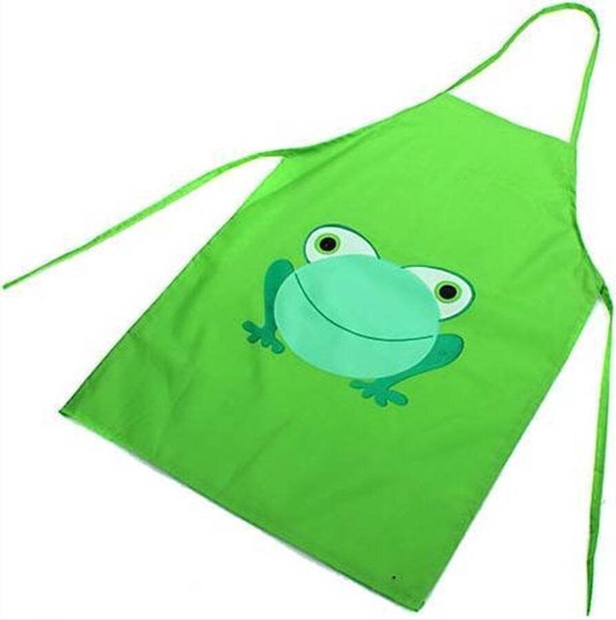 Finnacle Verfschort Kinderschort Schort Kookschort Groen Met kikker Kliederschort Kinder-verfschort Knutselschort Schilderschort One size