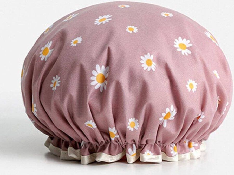 Finnacle Vrouwen Badkamer Accessoires: Dikke Waterdicht Douchemuts Shower Cap Purple Daisy Dubbele Laag Haar Cover Bedekking