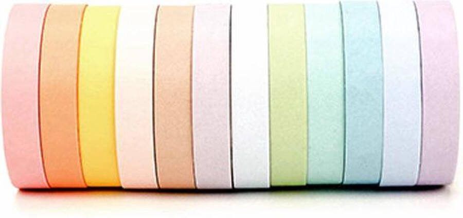 Finnacle Washi Tape Set van 12 rolletjes in pasteltinten Washi tape Smal