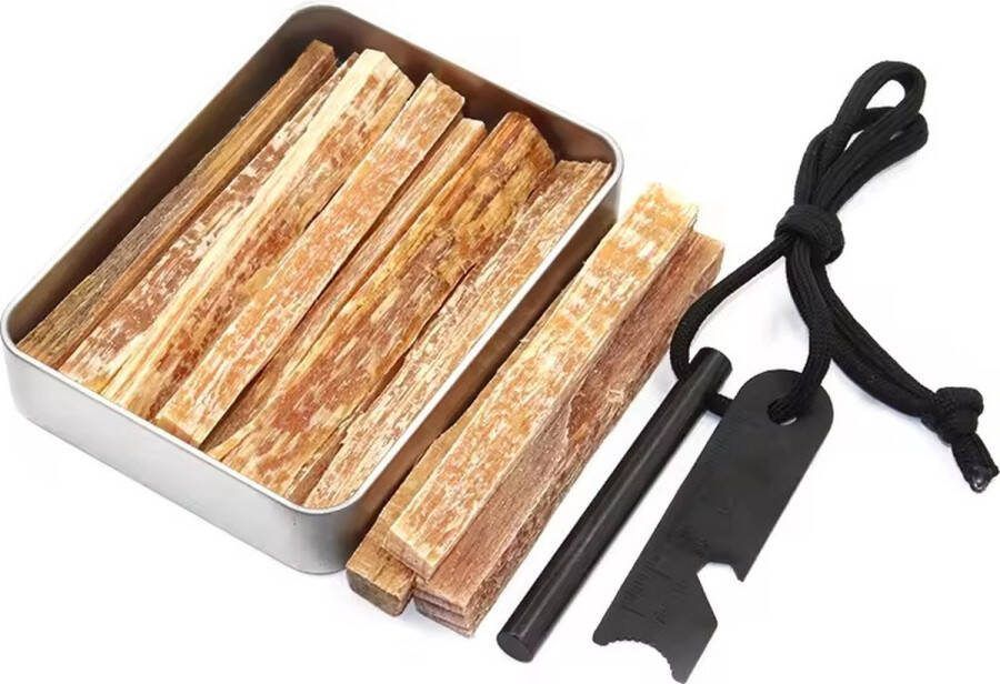 Fire Strike Kampvuur Starter Kit Incl. Magnesium Staaf Aanmaakhout Vethout Aanmaken Kampvuur Kamperen