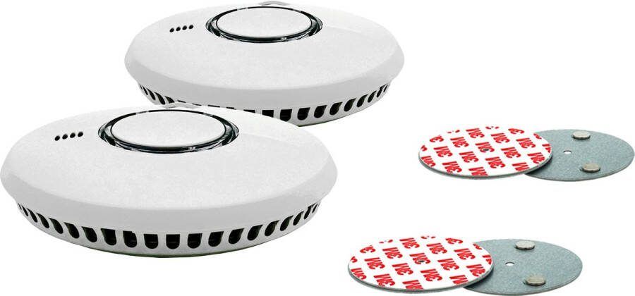 FireAngel ST-622-DET rookmelders + montageset magnetisch set van 2 stuks Incl. batterij (10 jaar)