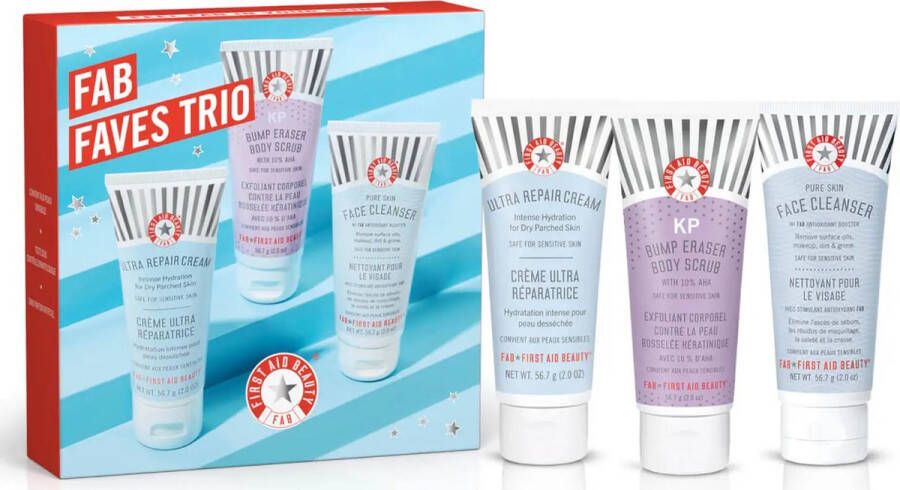 First Aid Beauty FAB Faves Trio Kit gifset Exfolieer en Hydrateer Skin Face Cleanser