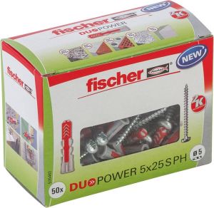 Fischer 535462 DuoPower S PH Universele pluggen met bolkopschroef 5 x 25mm (50st)