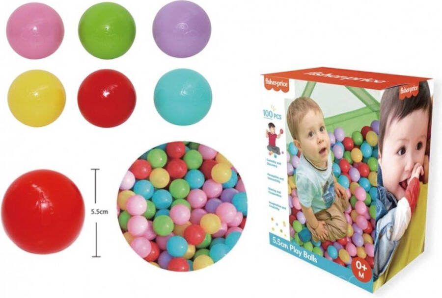 Fisher-Price 100 Ballen Ballenbak Ballen of Zwembad Veilig Speelgoed voor Ballenbak Verschillende Kleuren