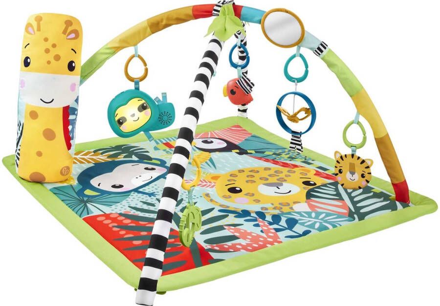 Fisher-Price 3-In-1 Baby & Toddler Gym Baby Play Mat & Sensory Toys For Tummy Time Rainforest