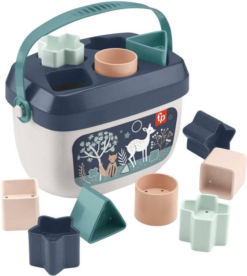 Fisher-Price Baby's Eerste Blokken – Navy Fawn set van 10 blokken om te stapelen en sorteren voor kinderen vanaf 6 maanden