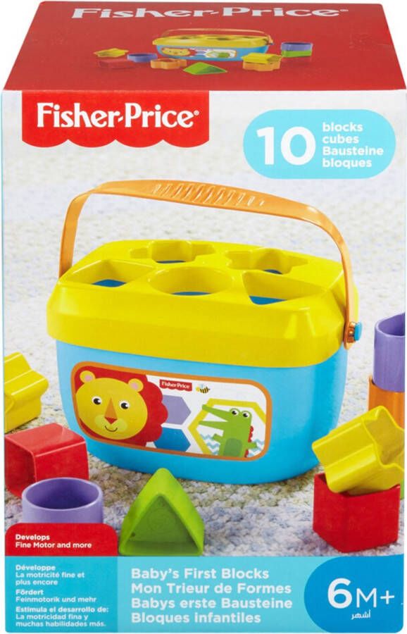 Fisher-Price Baby's Eerste Blokken Vernieuwde Editie Blokkendoos 10 Onderdelen Baby Speelgoed