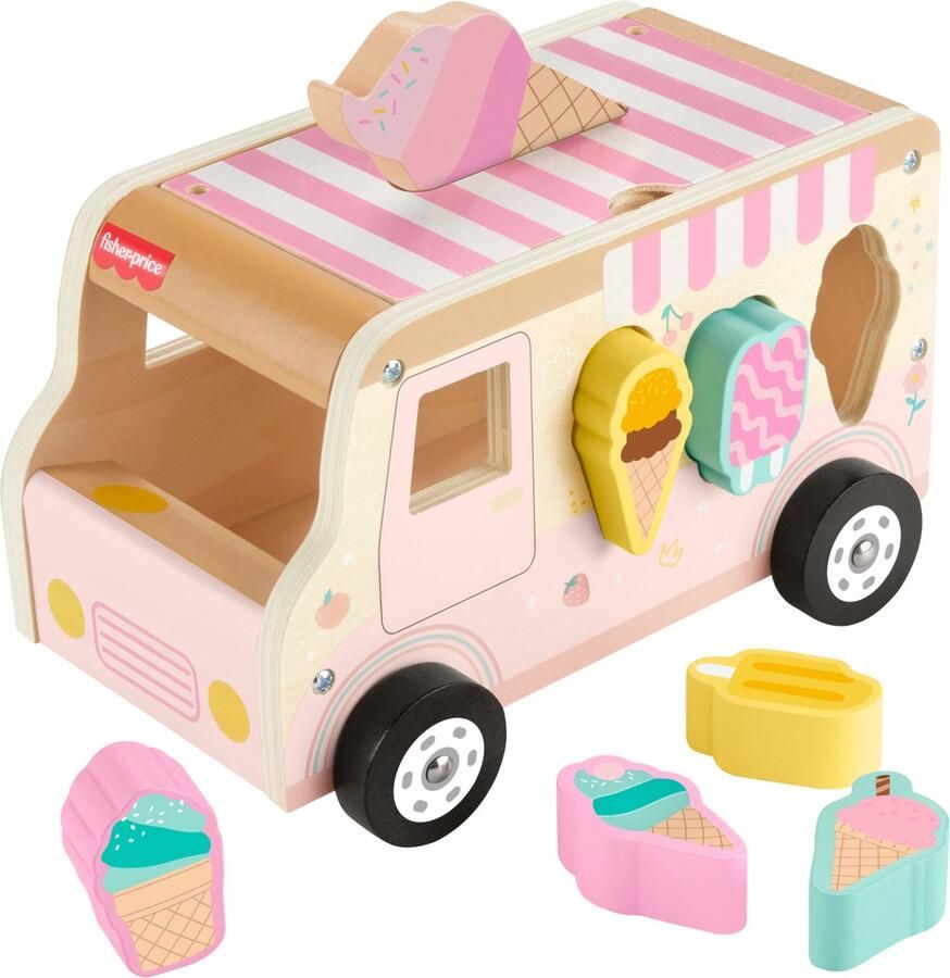 Fisher-Price Houten IJsvormsorteerset voor peuters en kleuters 8 houten onderdelen