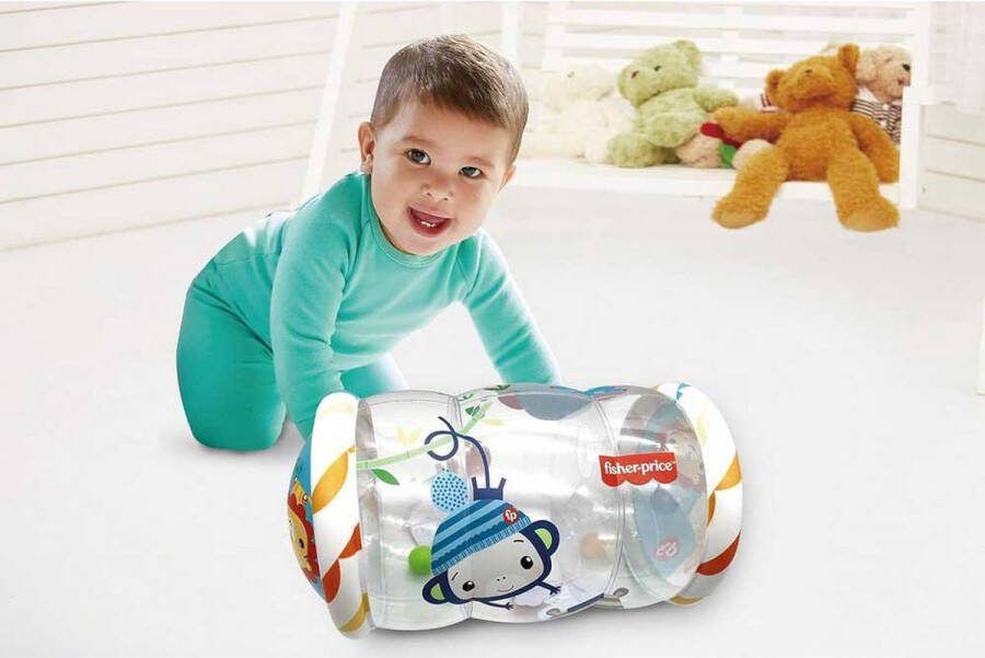 Fisher-Price Kruiprol Baby Rol om te Kruipen Opblaasbaar met 3 Bel-Ballen Vanaf 6 Maanden