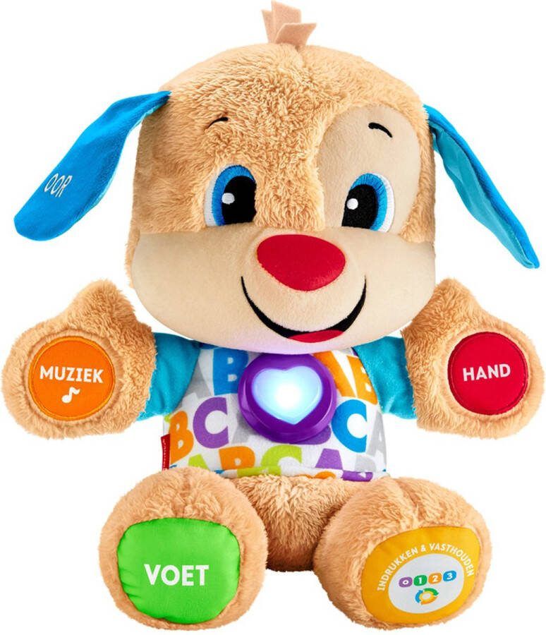 Fisher-Price Leerplezier Puppy blauw Baby speelgoed Knuffel Nederlands
