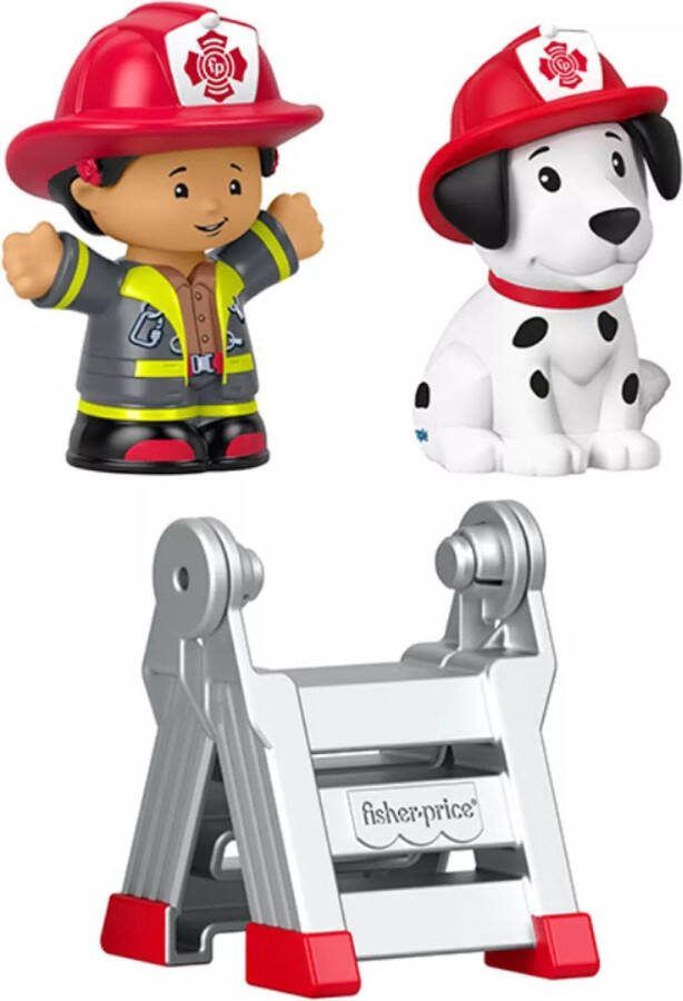 Fisher-Price Little People Brandweer en hondje 6 cm groot