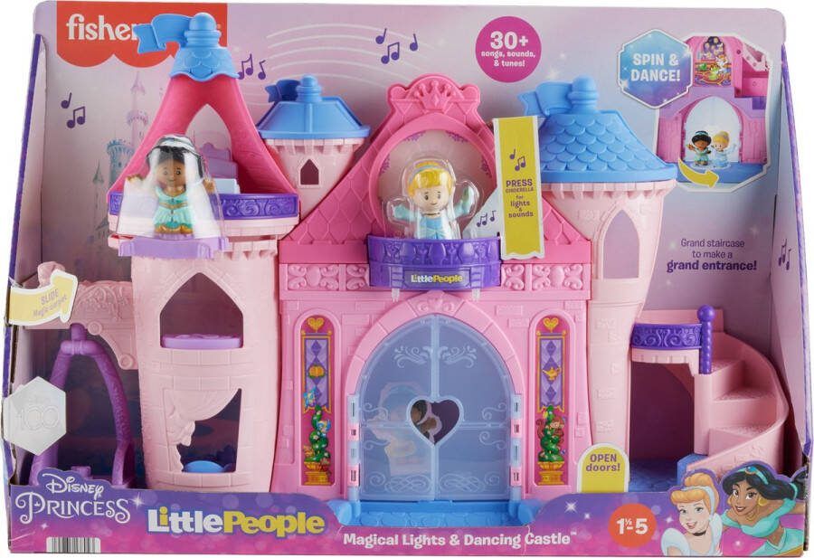 Fisher-Price Little People Kasteel Disney Prinses Magisch Kasteel Met Licht en Dans Speelfigurenset