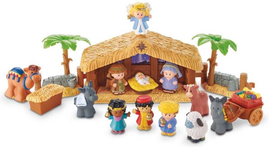 Fisher-Price Little People Kerststal Met Lichtgevende Engel Speelfigurenset