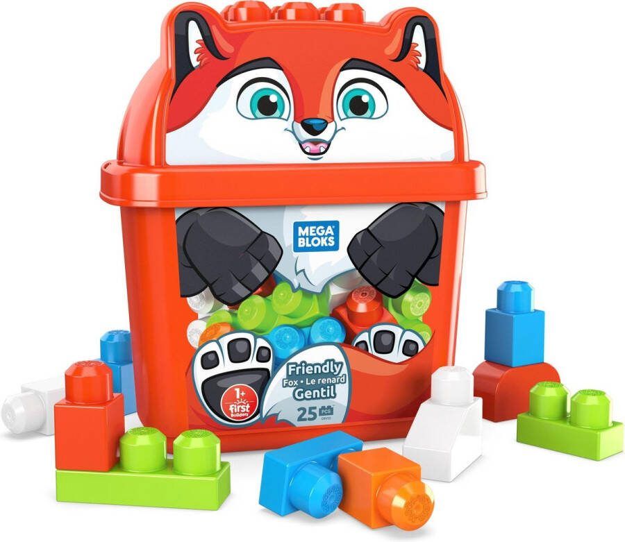 Fisher-Price Mega Bloks Vriendelijke Vos Box met Bouwblokken Constructiespeelgoed