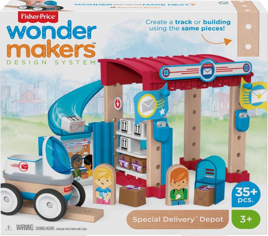 Fisher-Price bouwpakket Wonder Makers Postkantoor hout 35-delig