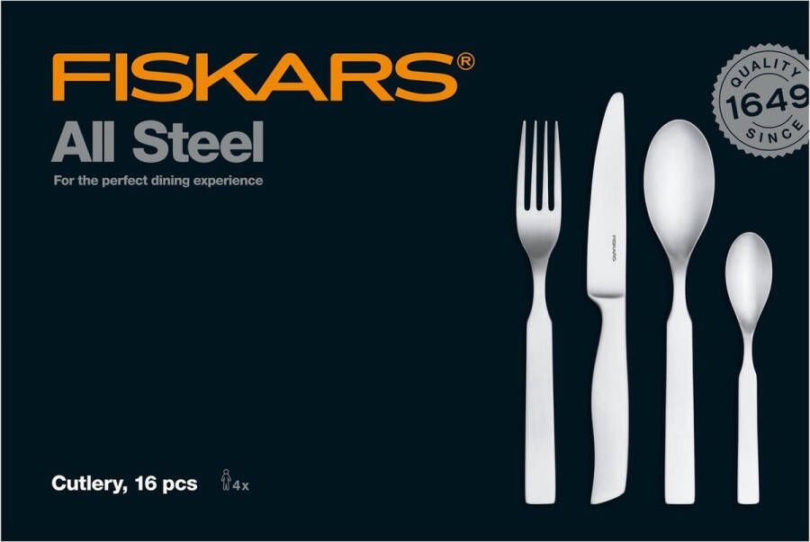Fiskars All Steel bestekset 16-delig Bestekset 4 persoons
