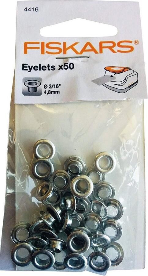 Fiskars eyelets 50 stuks zilver