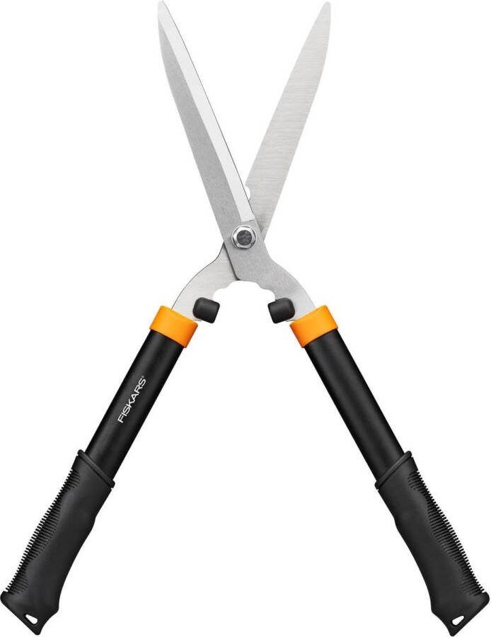 Fiskars Heggenschaar voor het snoeien en vormgeven van heggen en struiken lengte: 59 cm gehard staal kunststof zwart oranje Solid HS21 1026827