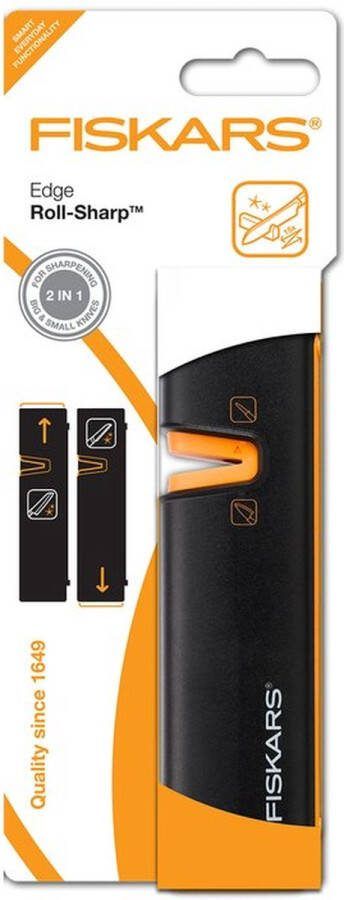 Fiskars Roll-Sharp Messenslijper Slijpmachine met Antislip pads Zwart 16 5 cm