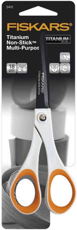 Fiskars Non-stick Titanium Schaar – 18cm – Wit – Roestvrij Staal