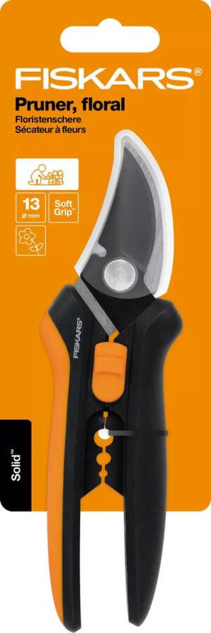 Fiskars Solid Snip SP14 Bloemen Snoeischaar Oranje zwart