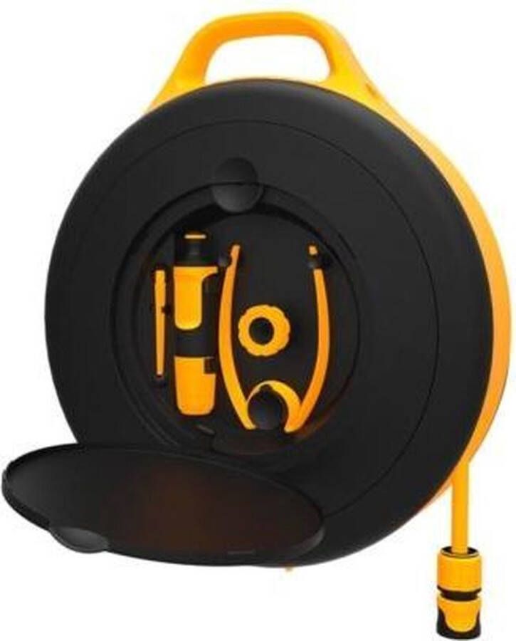 Fiskars Slanghaspel Tuinslang met Haspel Zwart Geel 13 5m