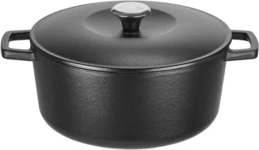 Fissler -Ronde Gietijzeren Braadpan Met Deksel 24cm 4 2L