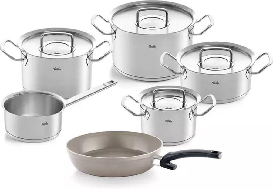 Fissler Original-Profi Collection Pannenset met Steelpan Ceratal Koekenpan en RVS Deksels 6-delig