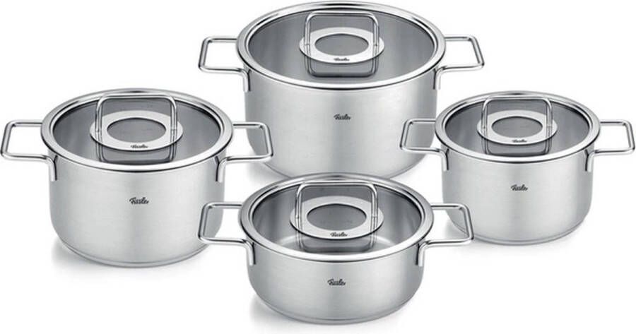 Fissler Pure Collection Pannenset met glazen deksel 4 delig