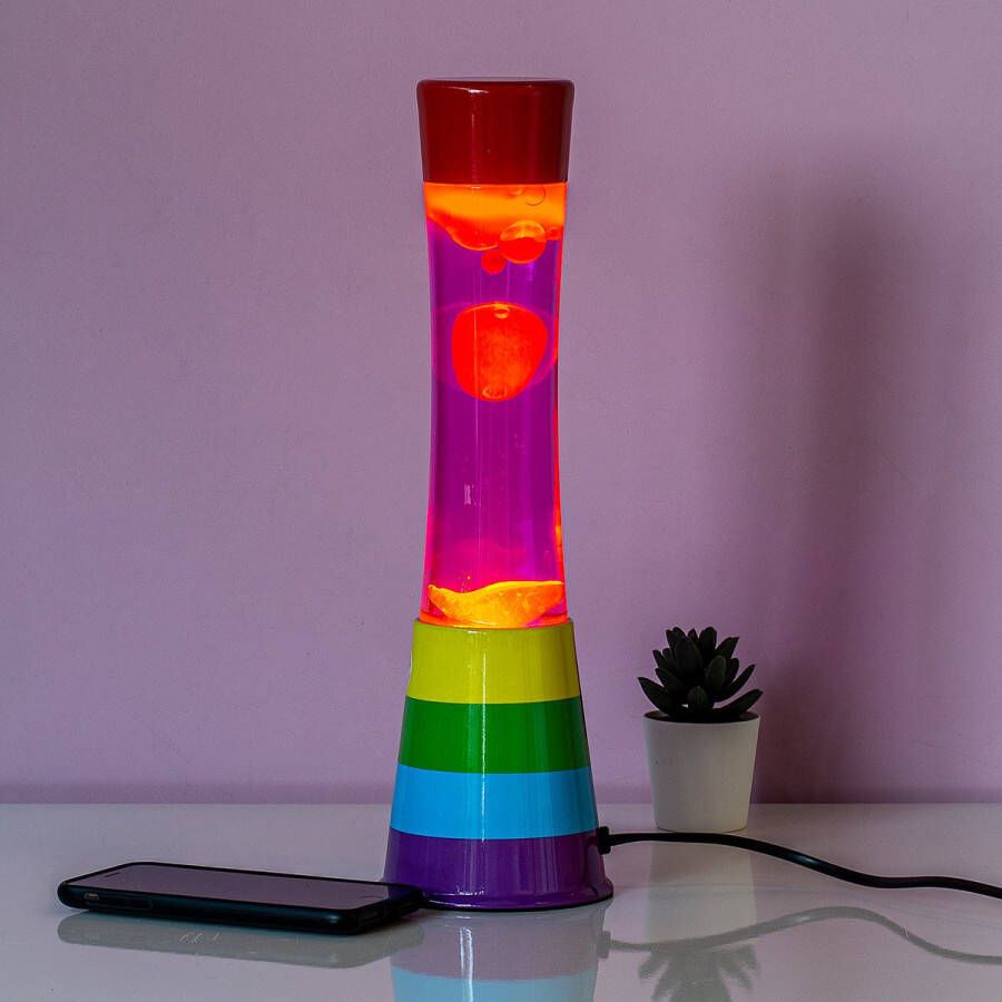 Fisura Lavalamp Regenboog Basis Oranje Roze Lava