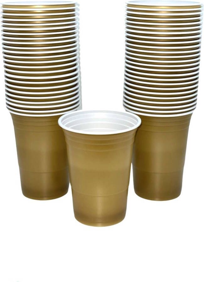 Merkloos Sans marque Gold cups 50stuk(s) 475ml Party Cups Drankspel Beerpong Bekers Beerpong Plastic Bekers
