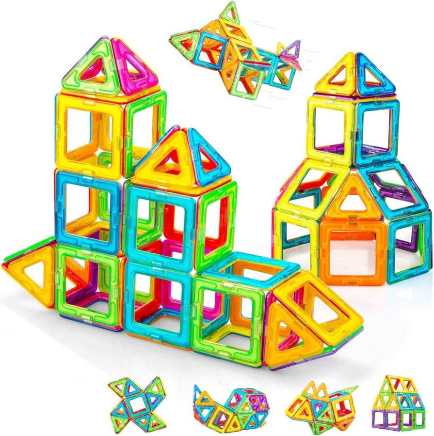 Fit toys Magnetische Bouwstenen Speelgoed 62 stuks Bouwen Educatief Speelgoed Magnetische Tegels magnetische bouwblokken 3 12 Jaar