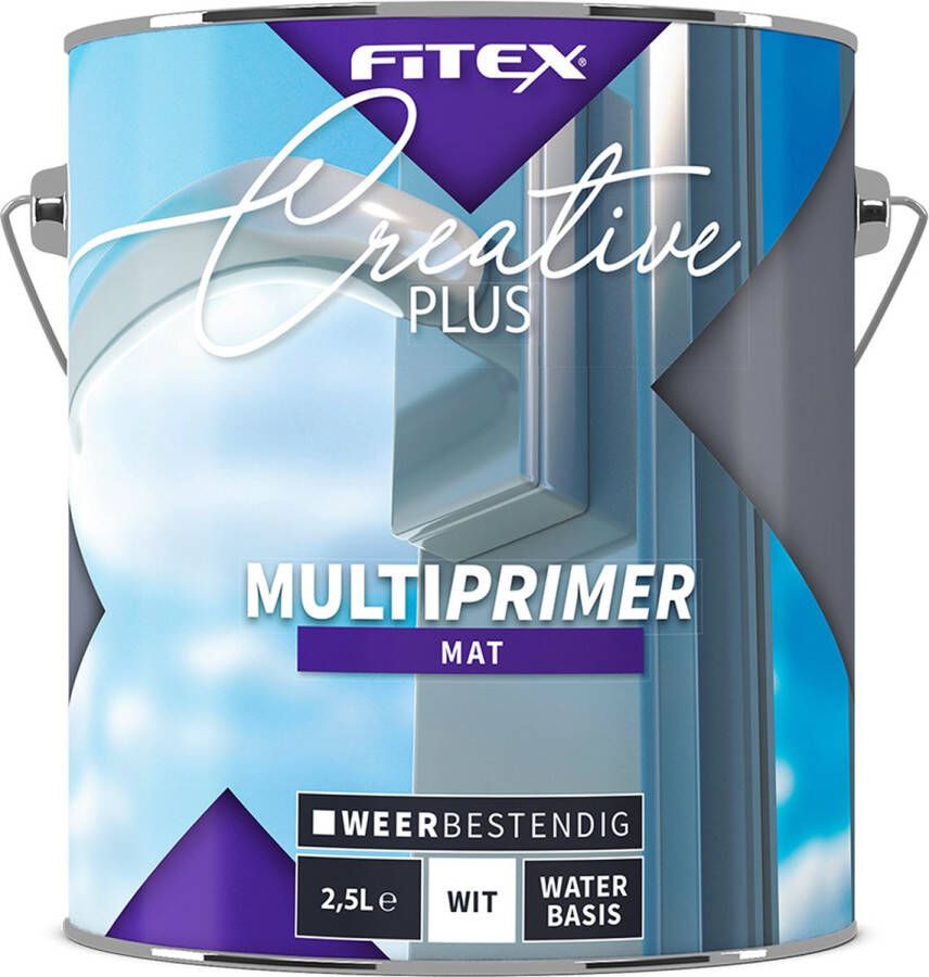 Fitex Creative Plus Fitex Creative+ Multiprimer Waterbasis Grondverf Dekkend Binnen en buiten Water basis Mat Wit