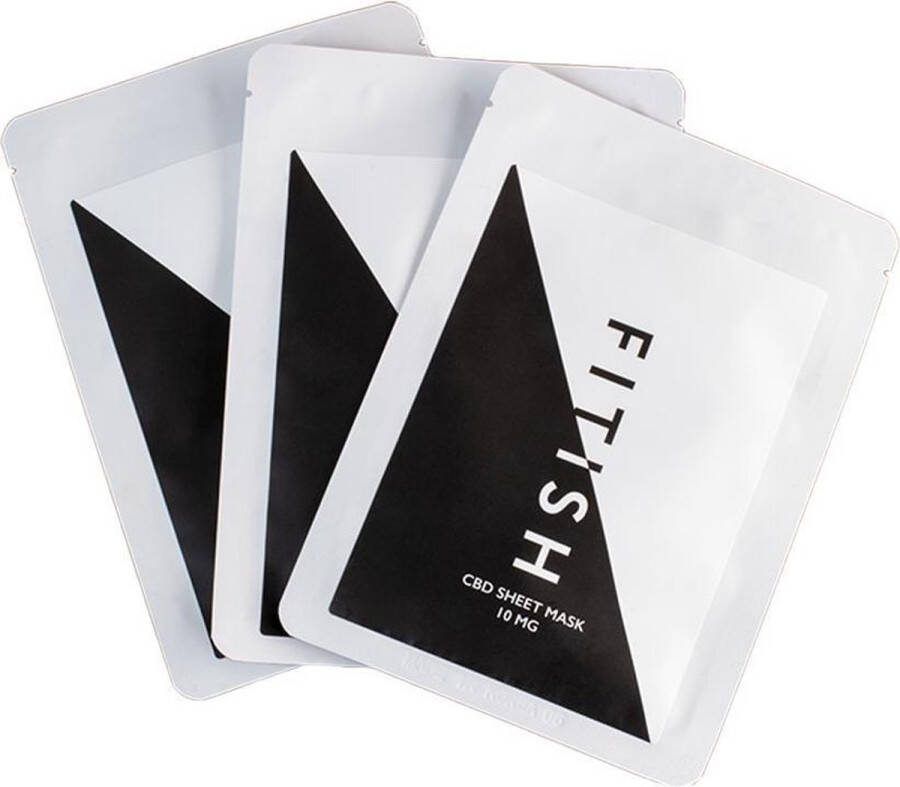 Fitish CBD Sheet Mask CBD Gezichtsmasker Gezichtverzorging Per 3 stuks verpakt masker Reiniging Gezondheid Voorop Spa Ontspannend Relax