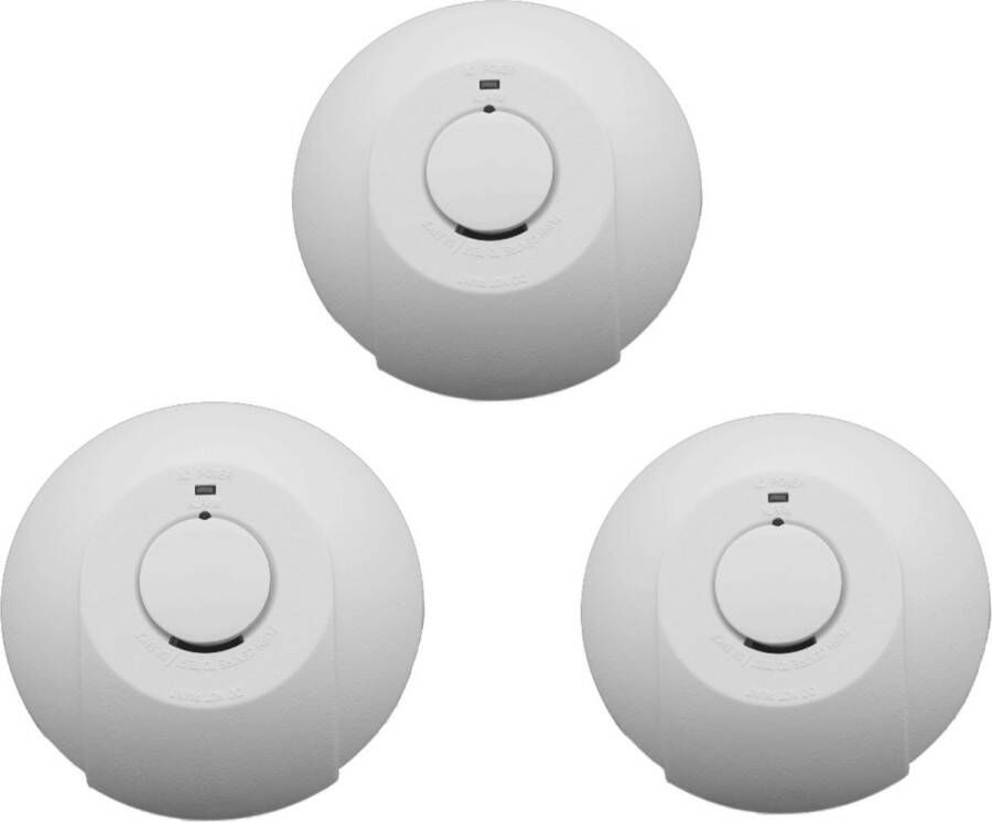 Fito FIT-23010 Rookmelder 230v NEN2555 Bouwbesluit 230v 10 jaar backup accu 3 Pack