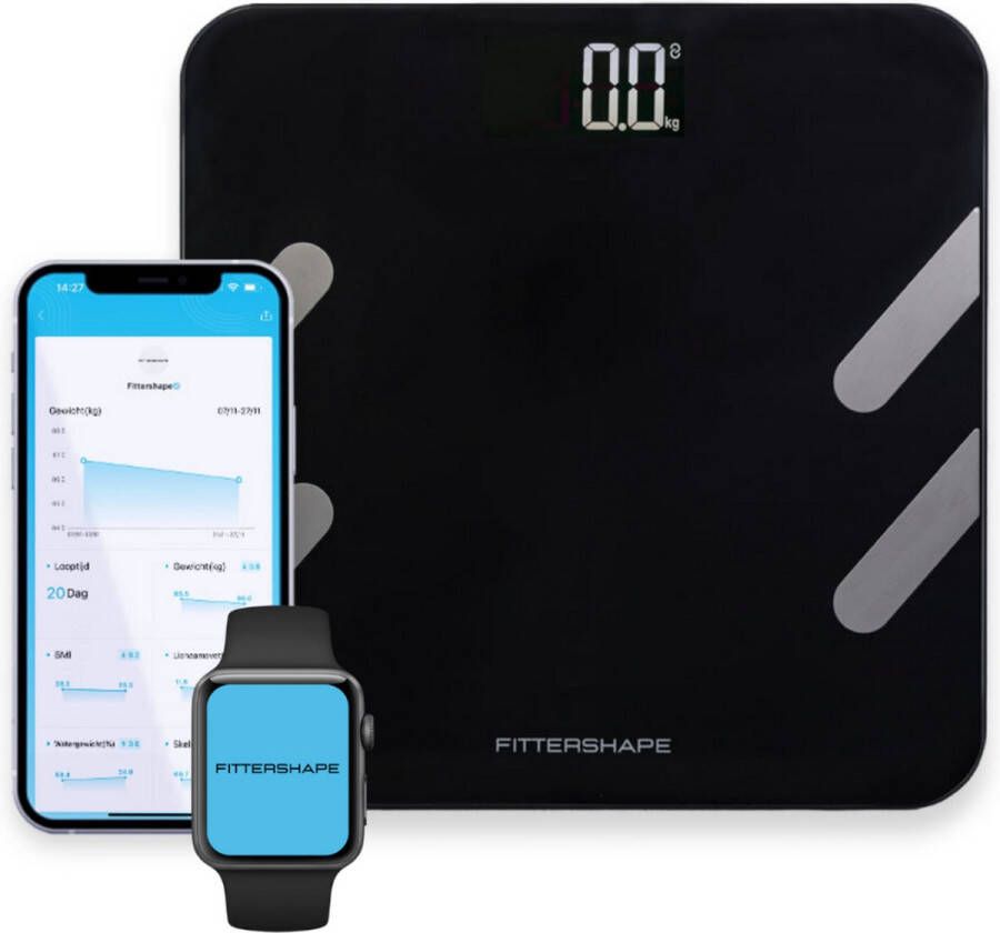 Fittershape CONNECT slimme weegschaal met gebruiksvriendelijke app (bluetooth)