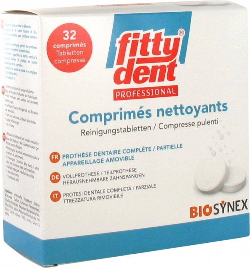 Fittydent Professionele Reinigingstabletten 32 Tabletten