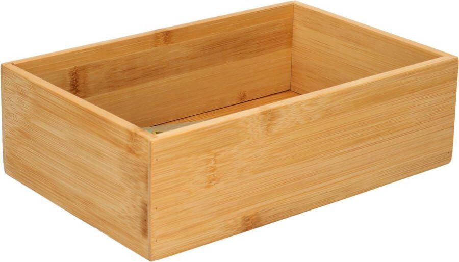 Secret de Gourmet Bestekbak keuken organizer 1-vaks Tidy Smart bamboe 23 x 15 x 7 cm Bestekbakken