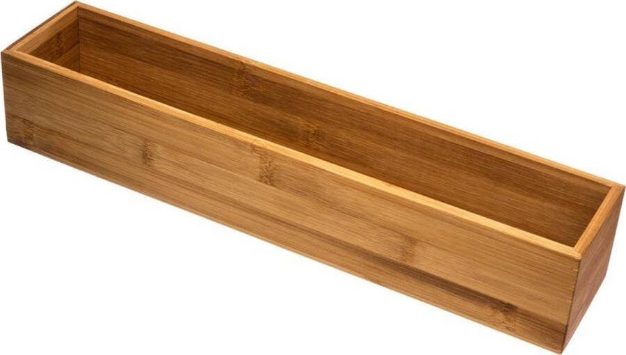 Secret de Gourmet Bestekbak keuken organizer 1-vaks Tidy Smart bamboe 38 x 8 x 7 cm Bestekbakken