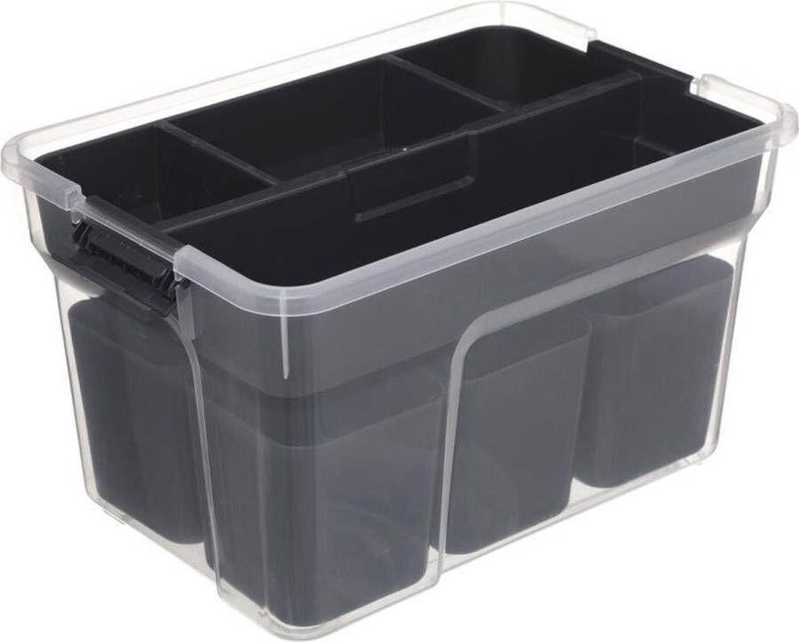 Five Opbergbox 8 liter met 7 uitneembare bakjes 160431 Stapelbaar Met deksel Met inzetbakjes
