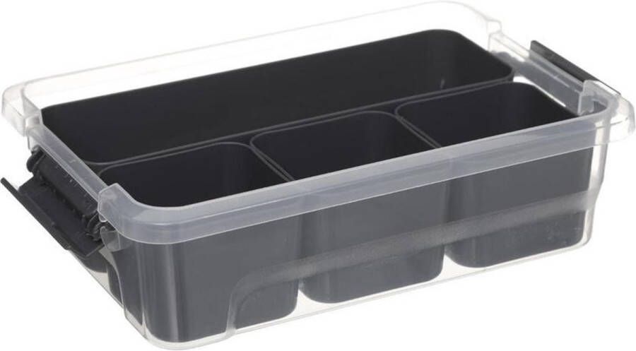 Five Opbergboxen 1.5 liter met 4 uitneembare bakjes 160426 Stapelbaar Met deksel Met inzetbakjes