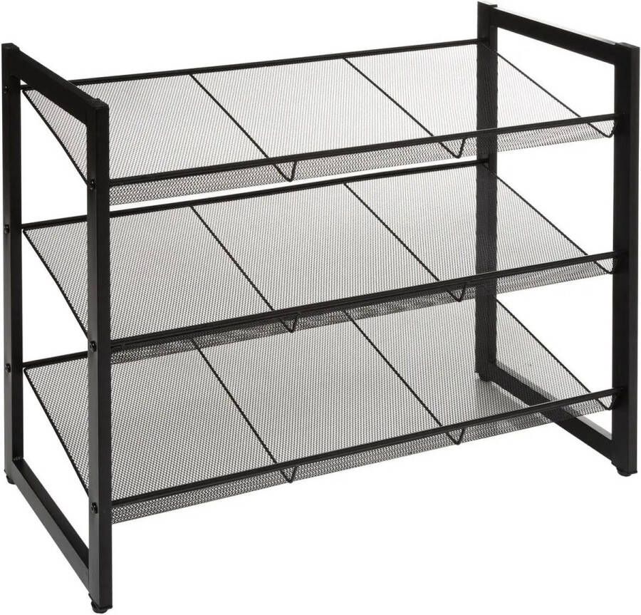 5Five Schoenenrek 9 paar schoenen zwart metaal 72 x 62 cm Schoenenrekken