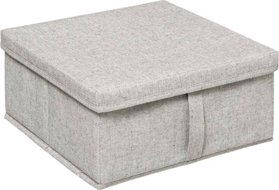 5Five Opbergdoos box met deksel lichtgrijs L31 x B31 x H15 cm Stevig karton polyester Opbergbox